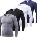 Juego de 4 camisetas deportivas de compresión de manga larga para hombre a un gran precio