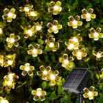 Serie de luces LED para exteriores con diseño de flores 6.5 m de largo y recarga solar baja de precio
