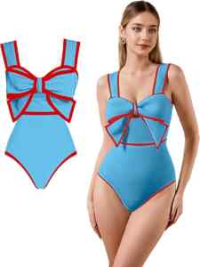 Traje de baño para mujer con adorno de moño baja a un precio muy bueno Imagen de la promo