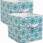 Juego de 2 Cajas de almacenamiento estampadas bajan a un super precio