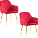 Oferta flash en Juego de 2 Sillas aterciopeladas con reposabrazos y cojín bajan a un excelente precio Oferta flash en Juego de 2 Sillas aterciopeladas con reposabrazos y cojín bajan a un excelente precio