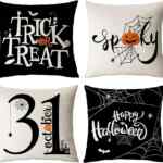 Juego de 4 Fundas de cojín con diseños de Halloween bajan de precio