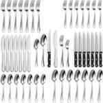 Juego de 48 Cubiertos de acero inoxidable con cuchillo para carne para 8 personas baja a un gran precio Juego de 48 Cubiertos de acero inoxidable con cuchillo para carne para 8 personas baja a un gran precio
