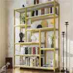Librero estante organizador de 8 niveles en color dorado baja a un excelente precio