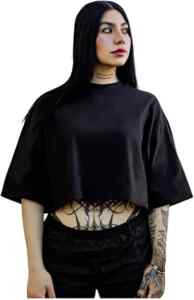 Playera crop-top de algodón para mujer baja a un gran precio Imagen de la promo