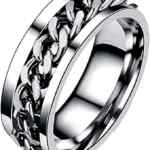 Anillo de cadena para hombre de acero inoxidable baja de precio + 3 meses sin intereses
