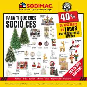 40% de descuento en todos los productos de navidad en Sodimac Imagen de la promo