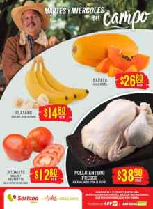 Martes y Miércoles del Campo Soriana 28 y 29 de octubre: ofertas de frutas y verduras Imagen de la promo