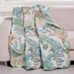 Manta decorativa acolchada con estampado marítimo baja a un tremendo precio