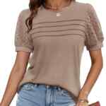 Blusa para mujer con mangas de puntilla baja a un excelente precio