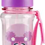 Botella de agua con popote para niños con diseño de Plaza Sésamo baja a un precio increíble