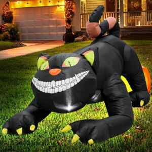 Decoración inflable de Halloween gato negro baja a su precio más económico Imagen de la promo