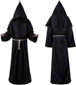 Disfraz de monje medieval con capucha baja a un excelente precio Imagen de la promo