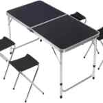 Mesa plegable portátil para camping con 4 bancos baja a un gran precio Mesa plegable portátil para camping con 4 bancos baja a un gran precio