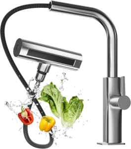 Mezcladora para fregadero de acero inoxidable con salida de casacada baja a un excelente precio Imagen de la promo