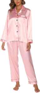 Pijama sedosa de satén para mujer de 2 piezas baja a un gran precio + cupón adicional Imagen de la promo