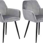 Juego de 2 Sillas con reposabrazos y con tapiz de terciopelo bajan a un excelente precio