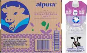6 pack Leche Alpura light deslactosada botes de 1.5 L baja de precio Imagen de la promo