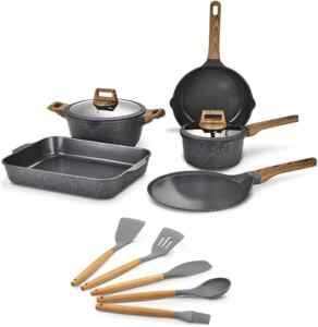 Batería de cocina de cerámica antiadherente de 12 piezas baja de precio + 6 meses sin intereses Imagen de la promo