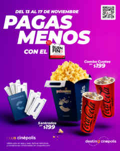 Cinépolis Buen Fin 2025: Entradas y combos a precios especiales Imagen de la promo