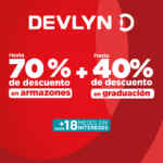 En Devlyn hasta 70% de descuento en graduaciones + hasta 40% en graduación En Devlyn hasta 70% de descuento en graduaciones + hasta 40% en graduación