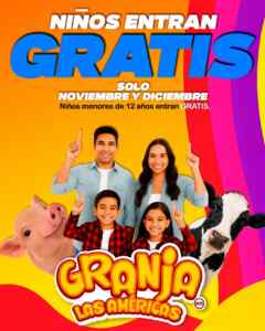 En Granja Las Américas los niños entran gratis durante noviembre y diciembre Imagen de la promo