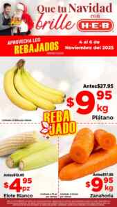 Ofertas HEB Precios bajos en frutas y verduras del 4 al 10 de noviembre 2025 Imagen de la promo
