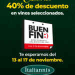 Italianni's Buen Fin 2025: 40% de descuento en vinos seleccionados