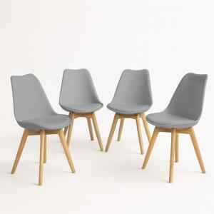Juego de 4 Sillas para comedor tipo Eames con asiento acojinado bajan a su menor precio Imagen de la promo
