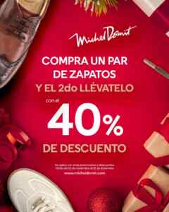 En Michel Domit compra un par de zapatos y llévate un segundo par con el 40% de descuento Imagen de la promo