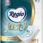 Papel higiénico Regio Just-1 con 24 rollos de hoja cuádruple baja a un tremendo precio