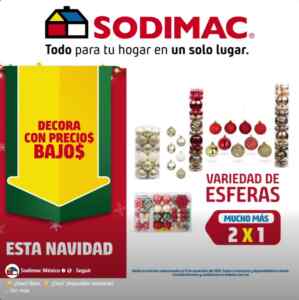 2x1 en productos navideños seleccionados en Sodimac Imagen de la promo