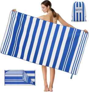 Oferta flash en Juego de 2 Toallas de playa de microfibra de secado rápido bajan de precio Imagen de la promo