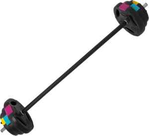 Set de barra para ejercicio de fuerza con 6 discos para 20 kg ajustables baja de precio Imagen de la promo