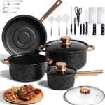 Batería de cocina con juego de cuchillos y utensilios baja de precio Batería de cocina con juego de cuchillos y utensilios baja de precio