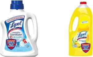 Combo Lysol con desinfectante para ropa 2.66 L + limpiador desinfectante Citrus 1.75 L baja a su precio más económico Imagen de la promo