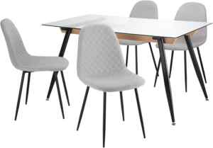 Comedor con mesa y 4 sillas tapizadas baja de precio + 15 meses sin intereses Imagen de la promo