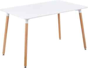 Mesa de comedor rectangular con patas de madera baja de precio + 6 meses sin intereses Imagen de la promo