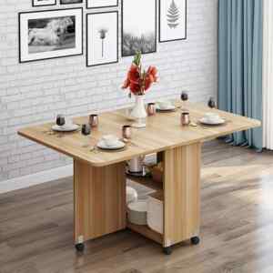 Mesa plegable extensible con ruedas y estantes baja a un excelente precio + 6 meses sin intereses Imagen de la promo