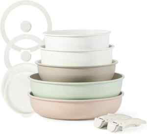 Batería de cocina Carote de cerámica antiadherente de 11 piezas baja de precio Imagen de la promo