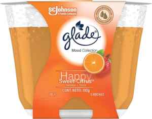 Vela aromatizante Glade Mood Collection Sweet Citrus baja de precio Imagen de la promo