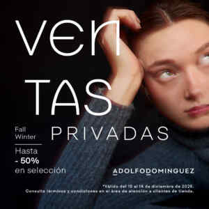 Ventas Privadas Adolfo Domínguez: Hasta 50% de descuento en tiendas y online Imagen de la promo