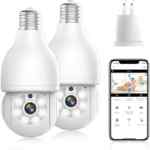 Paquete de 2 Cámaras de seguridad con entrada de foco con monitoreo por app, visión nocturna, sensor de movimiento y más + 3 msi Paquete de 2 Cámaras de seguridad con entrada de foco con monitoreo por app, visión nocturna, sensor de movimiento y más + 3 msi