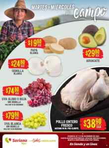 Martes y Miércoles del Campo Soriana 16 y 17 de diciembre: ofertas de frutas y verduras Imagen de la promo