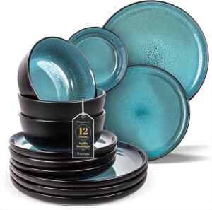 Oferta flash en Vajilla de cerámica gres vitrificada con 12 piezas para 4 personas baja a su precio más económico + 3 msi Imagen de la promo