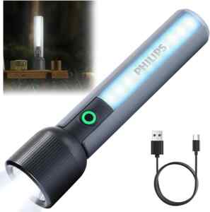 Linterna LED recargable marca Philips con 6 modos de iluminación baja a su menor precio + cupón adicional Imagen de la promo