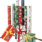 Paquete de 24 rollos de papel de regalo con motivos navideños bajan de precio