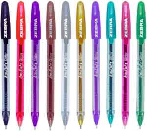 Set de plumas de gel Zebra Doodlerz Glitter con 10 colores neón bajan de precio Imagen de la promo