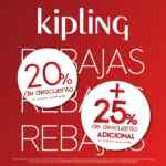 Rebajas ¡Mejoramos los descuentos! Kipling: 20% de descuento + 25% adicional Rebajas ¡Mejoramos los descuentos! Kipling: 20% de descuento + 25% adicional