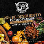 En Perros y Burros 25% de descuento en el menú antes de las 4:00 PM de lunes a viernes En Perros y Burros 25% de descuento en el menú antes de las 4:00 PM de lunes a viernes